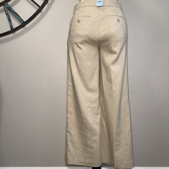 Ann Taylor LOFT Pants Petite 6P NWT Khaki Linen Blend Business Office - Picture 2 of 5